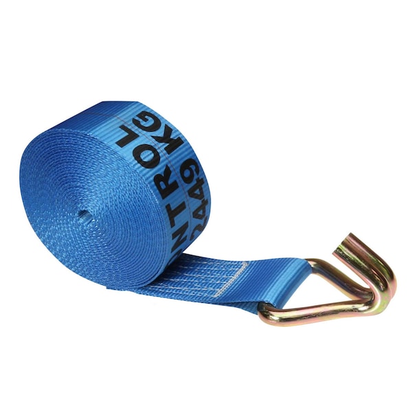 3" x 30' Blue Winch Strap with Wire Hook